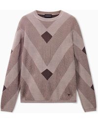 Emporio Armani - Diagonal Jacquard Pattern Sweater Signature Capsule - Lyst