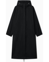 Emporio Armani - Nylon Twill Hooded Trench Coat - Lyst