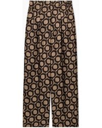 Emporio Armani - Silk Trousers With All-Over Print - Lyst