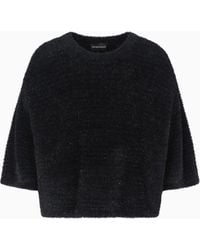Emporio Armani - Jersey De Manga Corta En Punto Eslabón Con Lúrex - Lyst