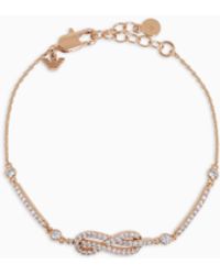 Emporio Armani - Rose-Tone Brass Station Bracelet - Lyst
