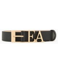 Emporio Armani - Deer-Print Belt With Shaped Ea Buckle - Lyst