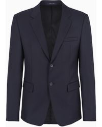 Emporio Armani - Worsted Single-Breasted Jacket - Lyst
