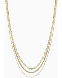 Emporio Armani - Mehrreihige Halskette Aus Goldfarbenem Messing - Lyst