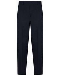 Emporio Armani - Pantalon Chino En Sergé De Coton Confortable - Lyst