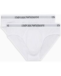 Emporio Armani - Lot Composé De 2 slips Basiques En Pur Coton - Lyst