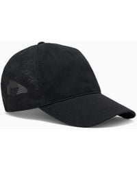 Emporio Armani - Baseball Cap With Mesh Back With All-Over Eagle Embroidery - Lyst