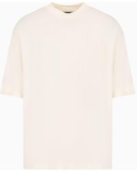 Emporio Armani - Oversize, Heavyweight Jersey T-shirt With Ea Logo Embroidery - Lyst