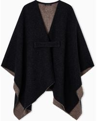 Emporio Armani - Double-Sided Wool Cape - Lyst