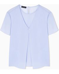 Emporio Armani - Two-Piece Technical Georgette Blouse - Lyst