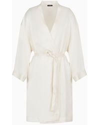 Emporio Armani - Bridal Satin Kimono Robe - Lyst