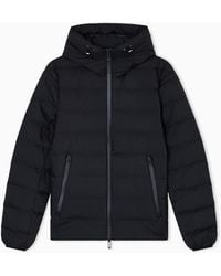 Emporio Armani - Hooded, Quilted-Nylon Down Jacket With Jacquard Logo Lettering - Lyst