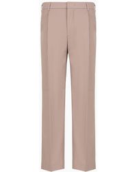 Emporio Armani - Twill Chinos With Darts And A Pleat - Lyst