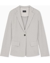 Emporio Armani - Chevron Jacquard Jersey Jacket Signature Capsule - Lyst