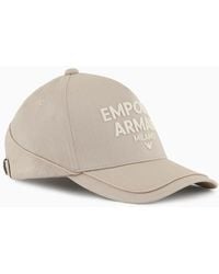 Emporio Armani - Baseball Cap With Piping And Embossed Oversized Logo - Lyst