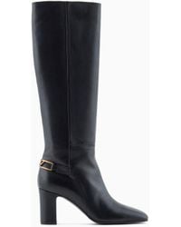 Emporio Armani - Stiefel Aus Nappaleder Mit Riemen Und Adler-Plakette - Lyst