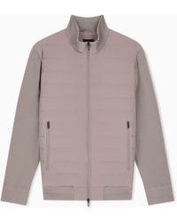 Emporio Armani - Stretch Nylon Down Jacket With Knit Sleeves Travel Essential - Lyst