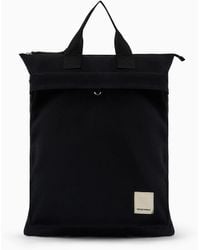 Emporio Armani - Tote Bag In Canvas Organico Con Coulisse Sustainability Values Capsule Collection - Lyst