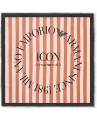 Emporio Armani - Icon Print Pure Silk Foulard - Lyst