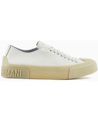 Emporio Armani - Sneakers In Pelle Con Suola Trasparente - Lyst