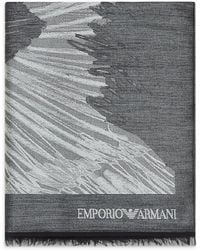 Emporio Armani - Estola De Lana Virgen Con Mezcla De Modal Y Estampado De La Colección - Lyst
