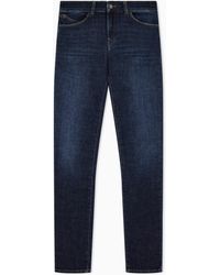 Emporio Armani - J18 Worn-Look, Stretch-Denim Skinny Jeans - Lyst