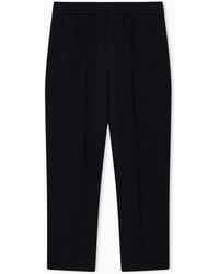 Emporio Armani - Double-Jersey Trousers With Micro Eagle Logo Band - Lyst