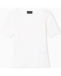 Emporio Armani - Jacquard Jersey Jumper With Embossed Pattern - Lyst