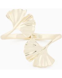 Emporio Armani - Tone Brass Cuff Bracelet - Lyst