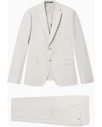 Emporio Armani - Light Wool Cloth Single-Breasted Suit With Printed Yarn - Lyst