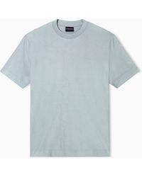 Emporio Armani - Jersey Jacquard T-Shirt With All-Over Motif - Lyst