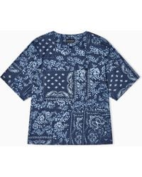 Emporio Armani - Bandana Print Chambray Blouse - Lyst