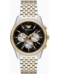 Emporio Armani - Chronograph Two-Tone Stainless Steel Watch - Lyst