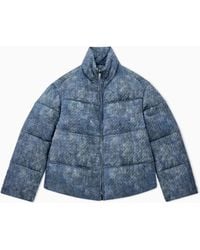 Emporio Armani - Blouson Jacket With Quilted Jacquard Effect And High Collar - Lyst