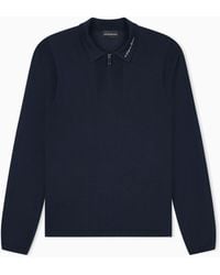Emporio Armani - Shaved Virgin Wool Polo Neck Sweater - Lyst