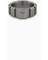 Emporio Armani - Stainless Steel Band Ring - Lyst