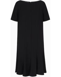 Emporio Armani - Technical Cady Dress With Pleats - Lyst