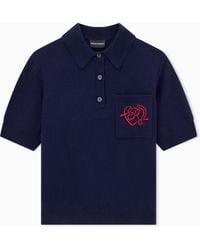 Emporio Armani - Virgin Wool Polo Neck Sweater With Valentine's Day Capsule Embroidery - Lyst