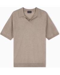 Emporio Armani - Virgin Wool And Silk Polo Neck Sweater - Lyst