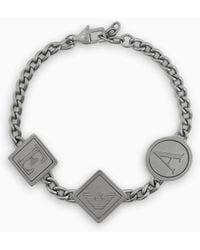 Emporio Armani - Stainless Steel Station Chain Bracelet - Lyst