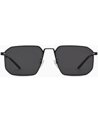 Emporio Armani - Irregular-Shaped Asian Fit Sunglasses - Lyst