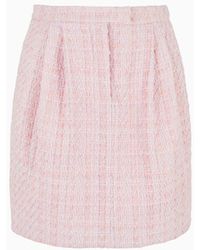 Emporio Armani - Lurex Tweed Skirt With Darts - Lyst