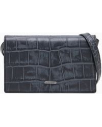 Emporio Armani - Crocodile-Embossed Leather Tech Case With Shoulder Strap - Lyst