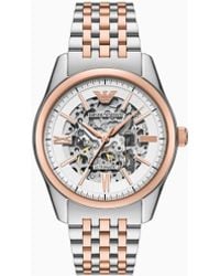 Emporio Armani - Automatic Two-Tone Stainless Steel Watch - Lyst