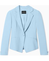 Emporio Armani - Cady Crepe Jacket With Lapels - Lyst