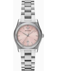Emporio Armani - Three-Hand Date Stainless Steel Watch - Lyst