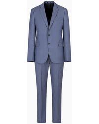 Emporio Armani - Slim-fit Single-breasted Suit In Solaro Wool - Lyst
