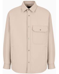 Emporio Armani - Wool-blend Shirt Jacket With Front Pocket - Lyst
