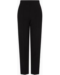 Emporio Armani - Hose Aus Fließendem Crêpe Mit Baumrindeneffekt - Lyst