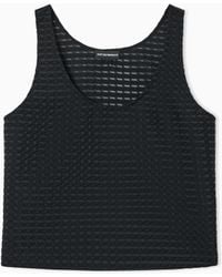 Emporio Armani - 3D Gingham Jacquard Top - Lyst